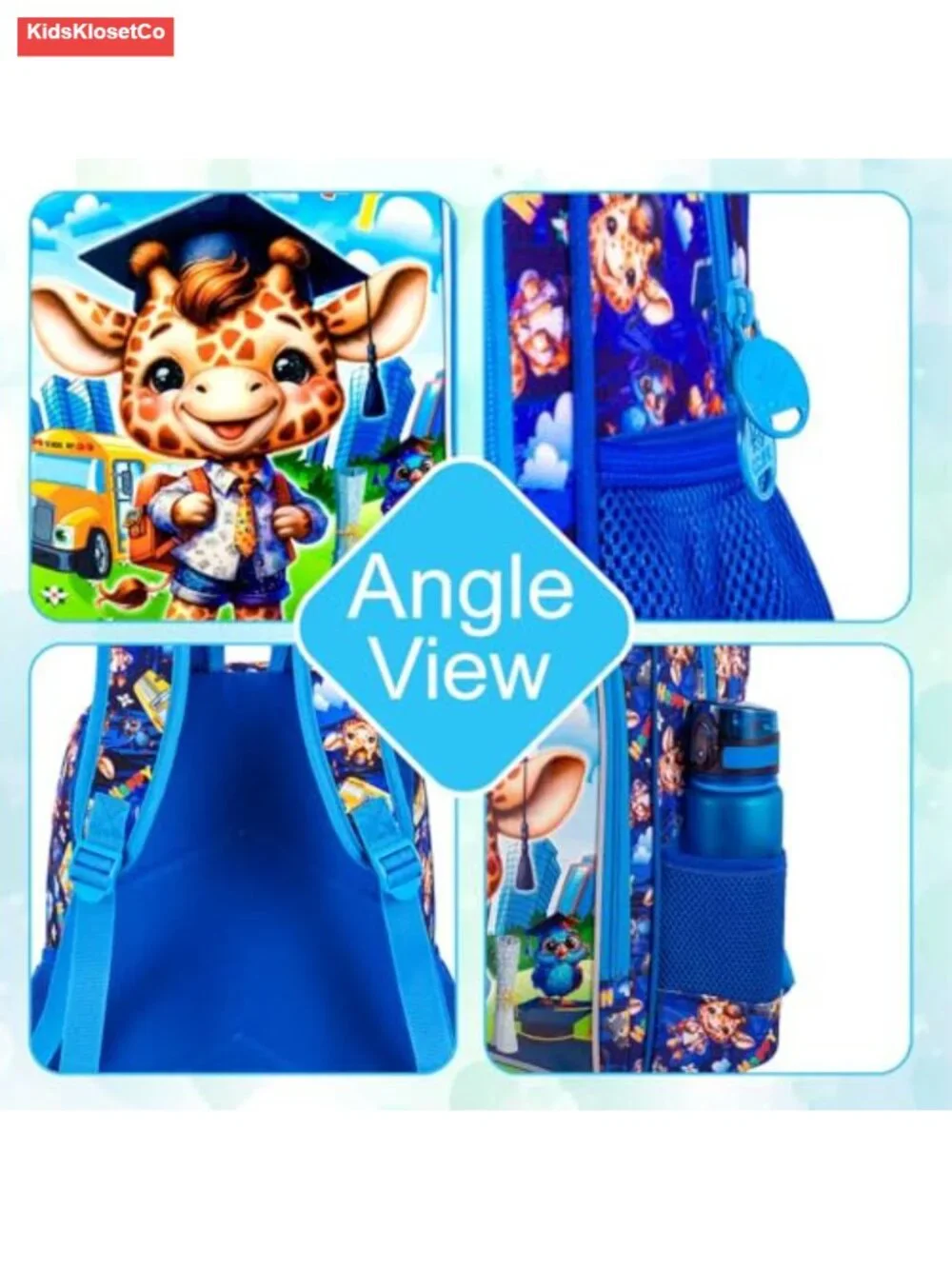 Kids Backpack Set with Lunch Box and Pencil Bag, Water Resistant School Bag